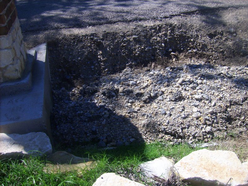The ditch caved in