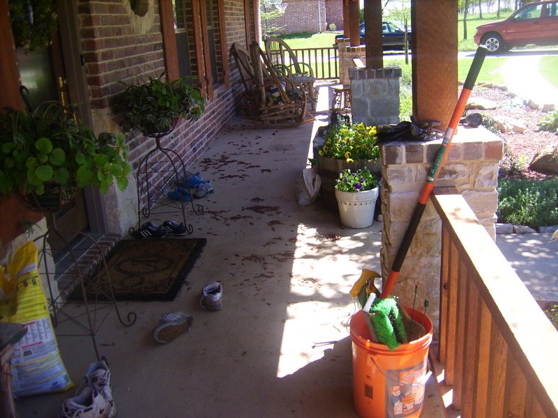 Mulch on the porch