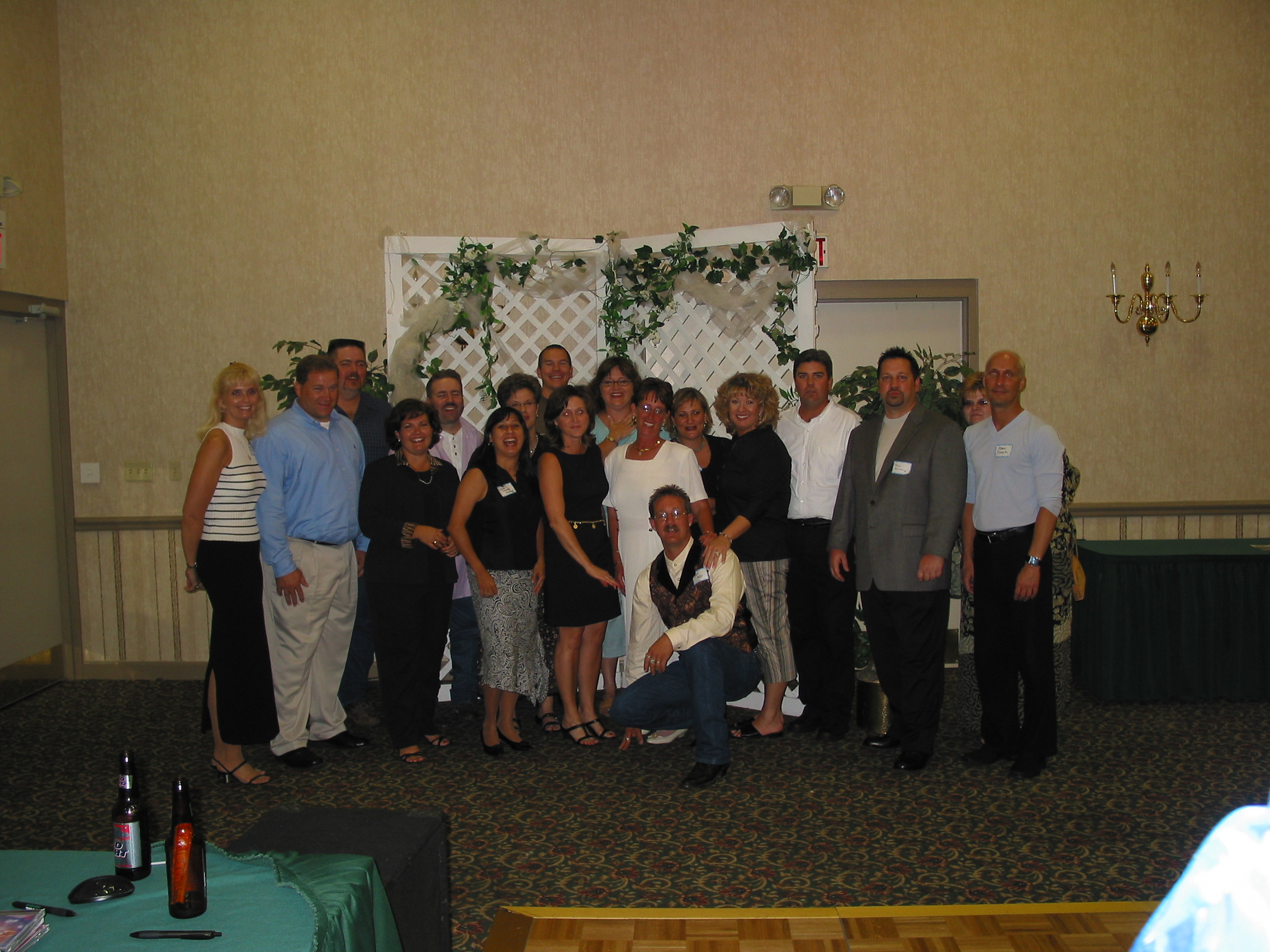 Small portion of the classmates that stuck around late. Click the photo to also see a list of the names.