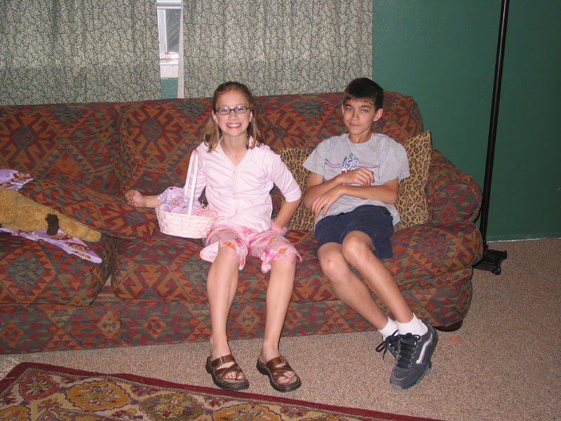 Holly's Easter clothes, Andrew's casual duds.