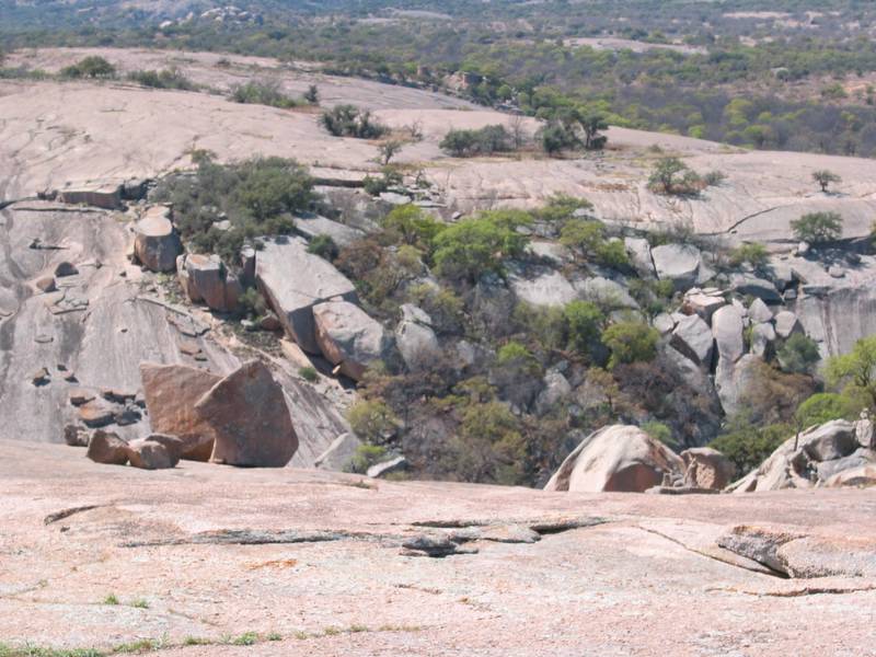 A view of the valley between 'Enchanted Rock' and 'Little Rock'