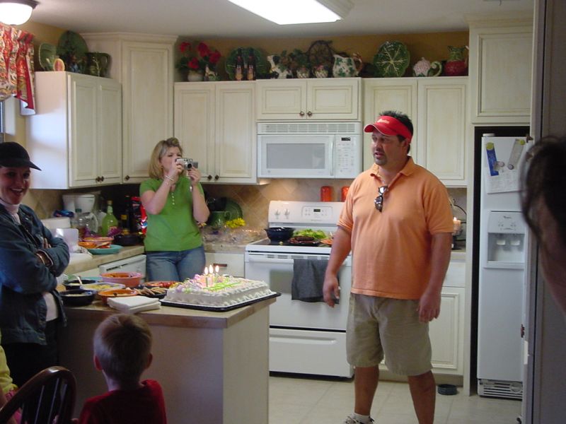 Bruce enjoys a chorus of angels singing 'Happy Birthday'.