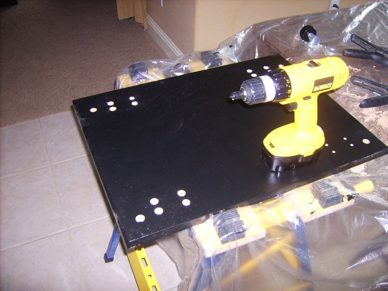Drilling counter-sink holes for the caster bolts