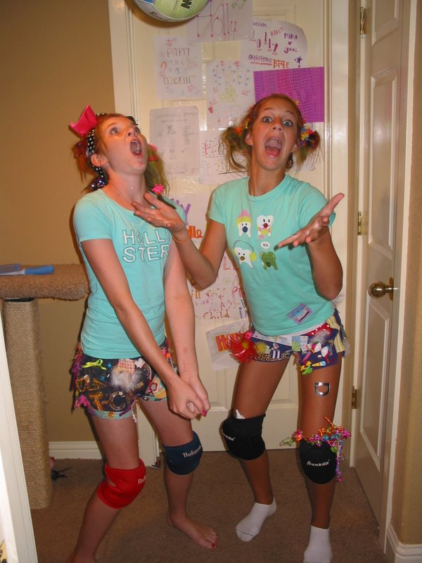 Taylor and Holly after 'Crazy Day' at Volleyball Camp-2