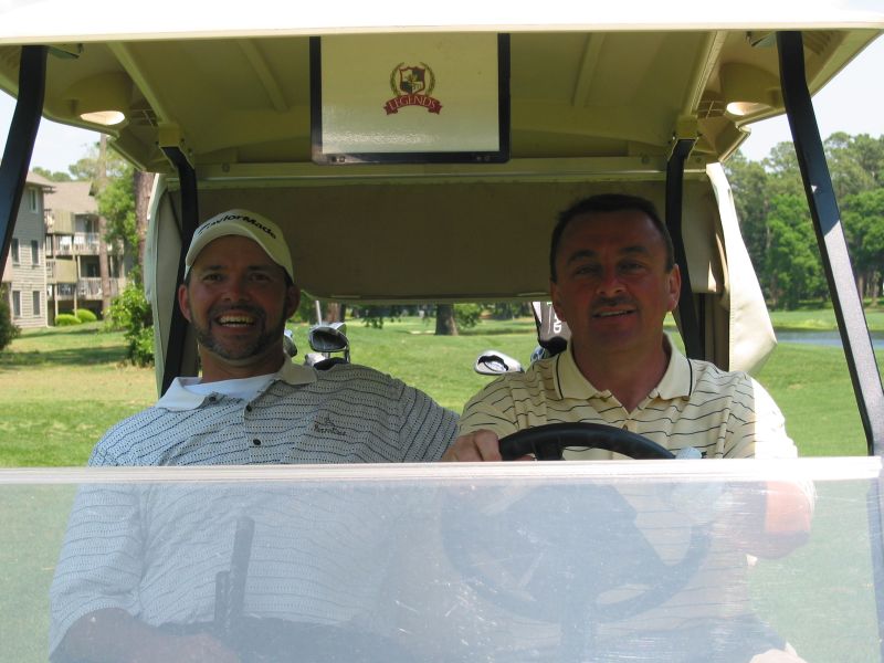 Oyster Bay - Scott and Joey's faces on Hole 2