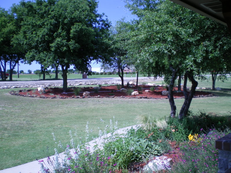 View of the new flower garden from the existing flower garden