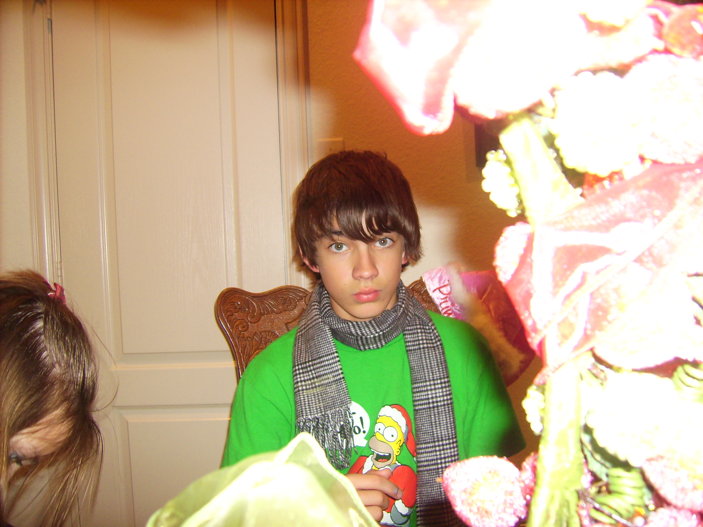 Andrew through a wreath