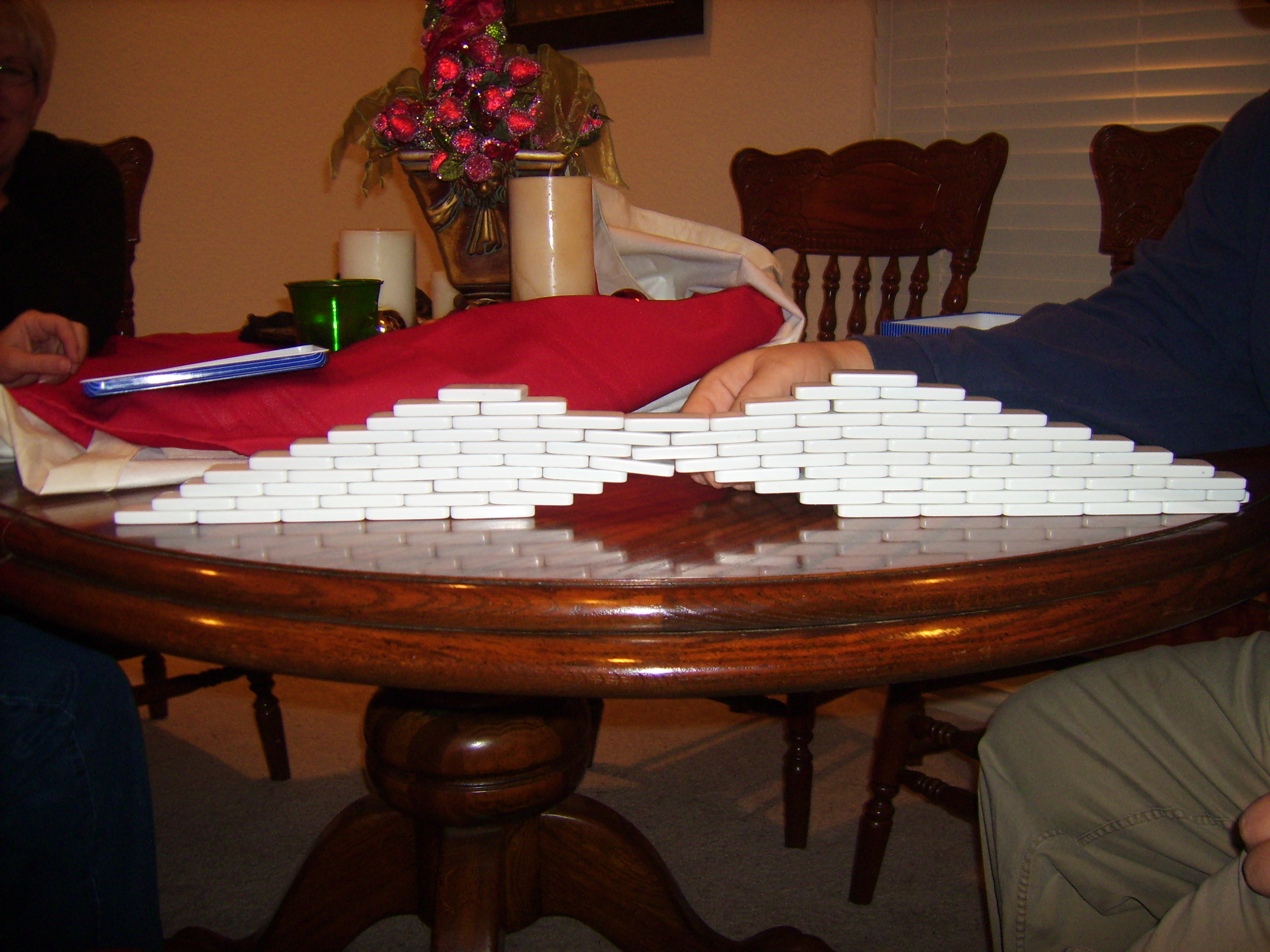 Andrew and Bruce built a spectactular domino wall