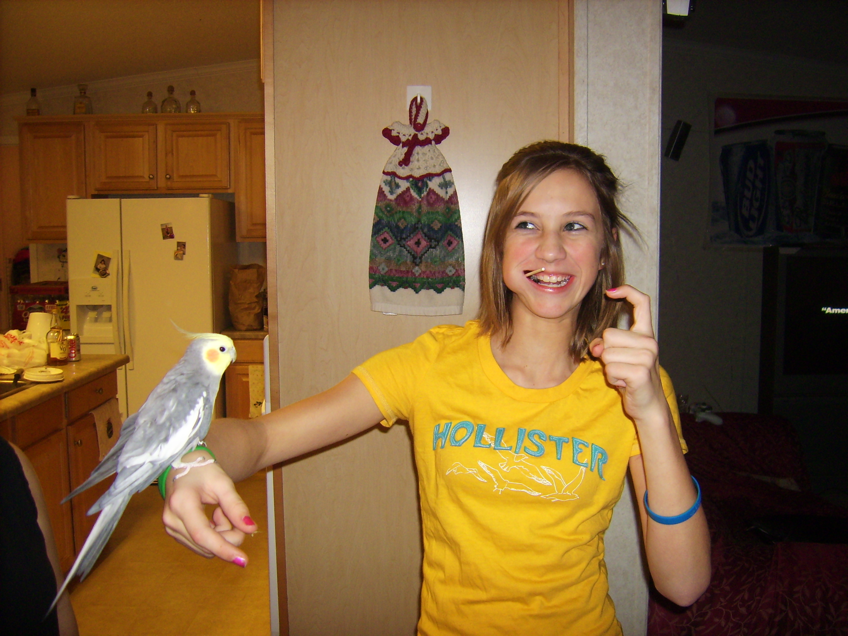 Holly with a bird