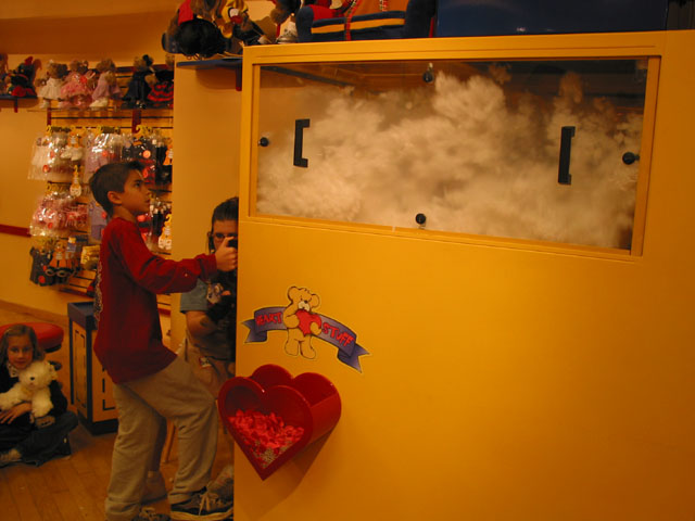 Andrew at the foam machine