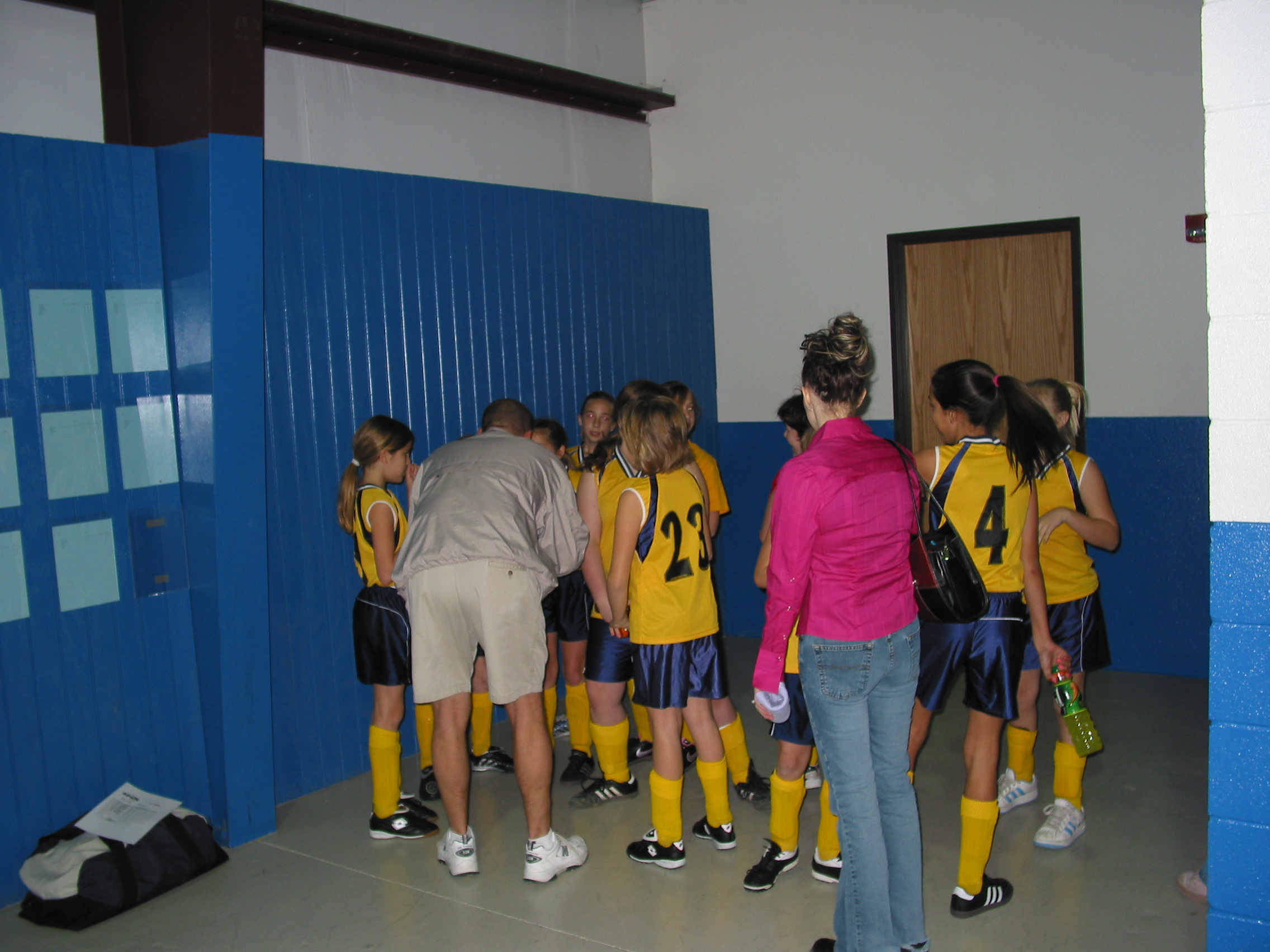Coach Shan gives some last minute instructions.