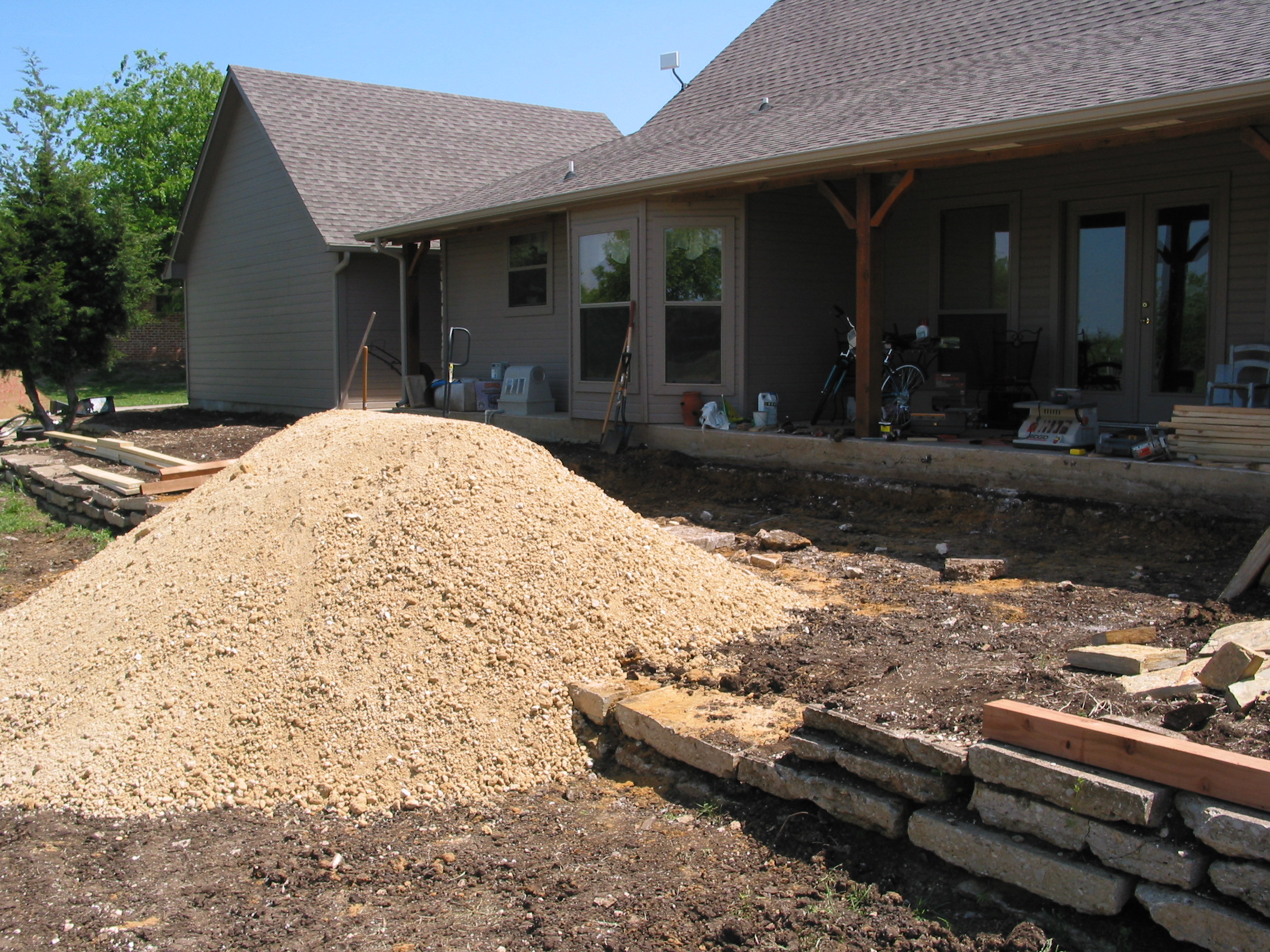 Delivery of the "road base" material.