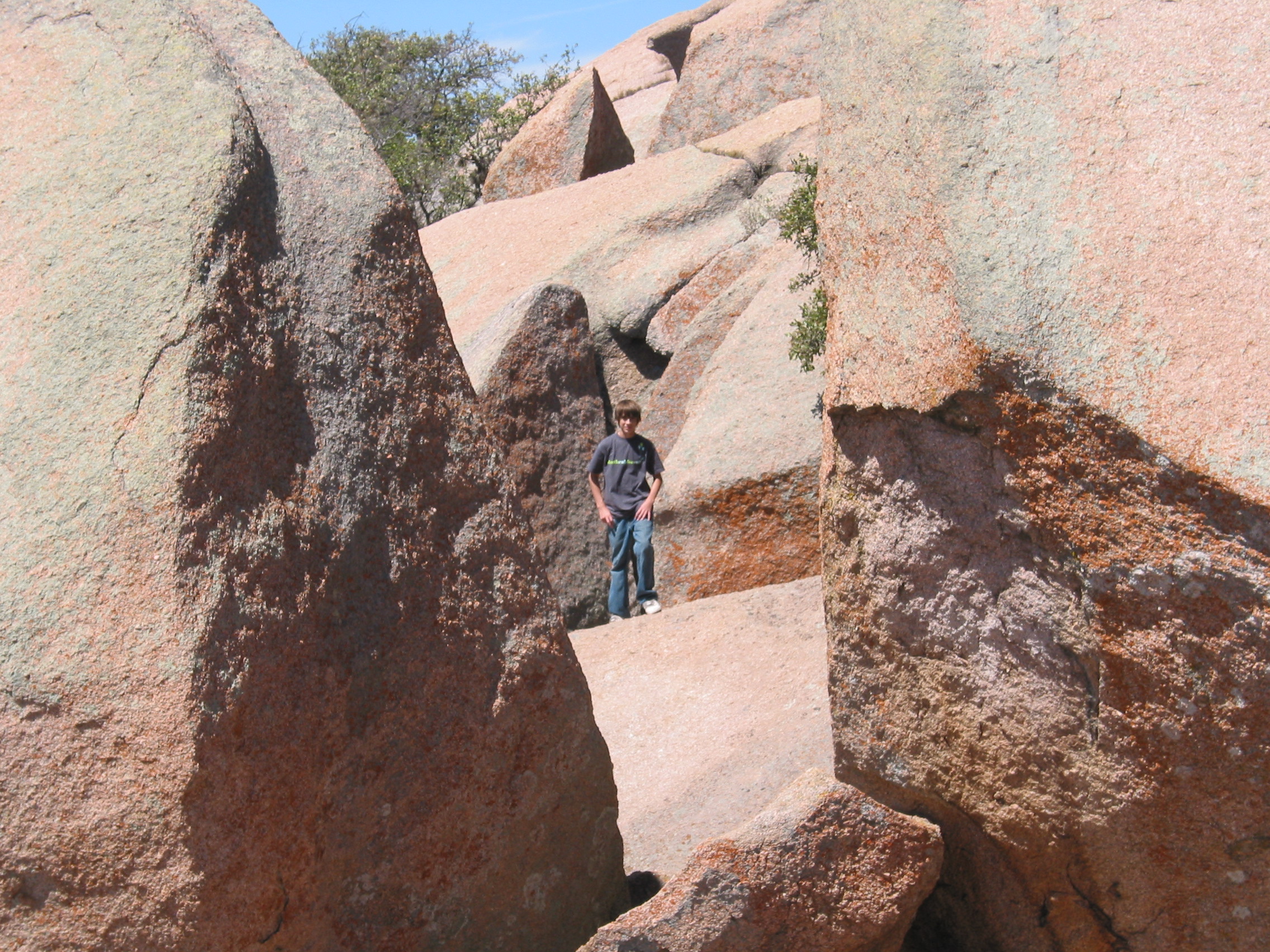 Andrew found a cool spot to pose