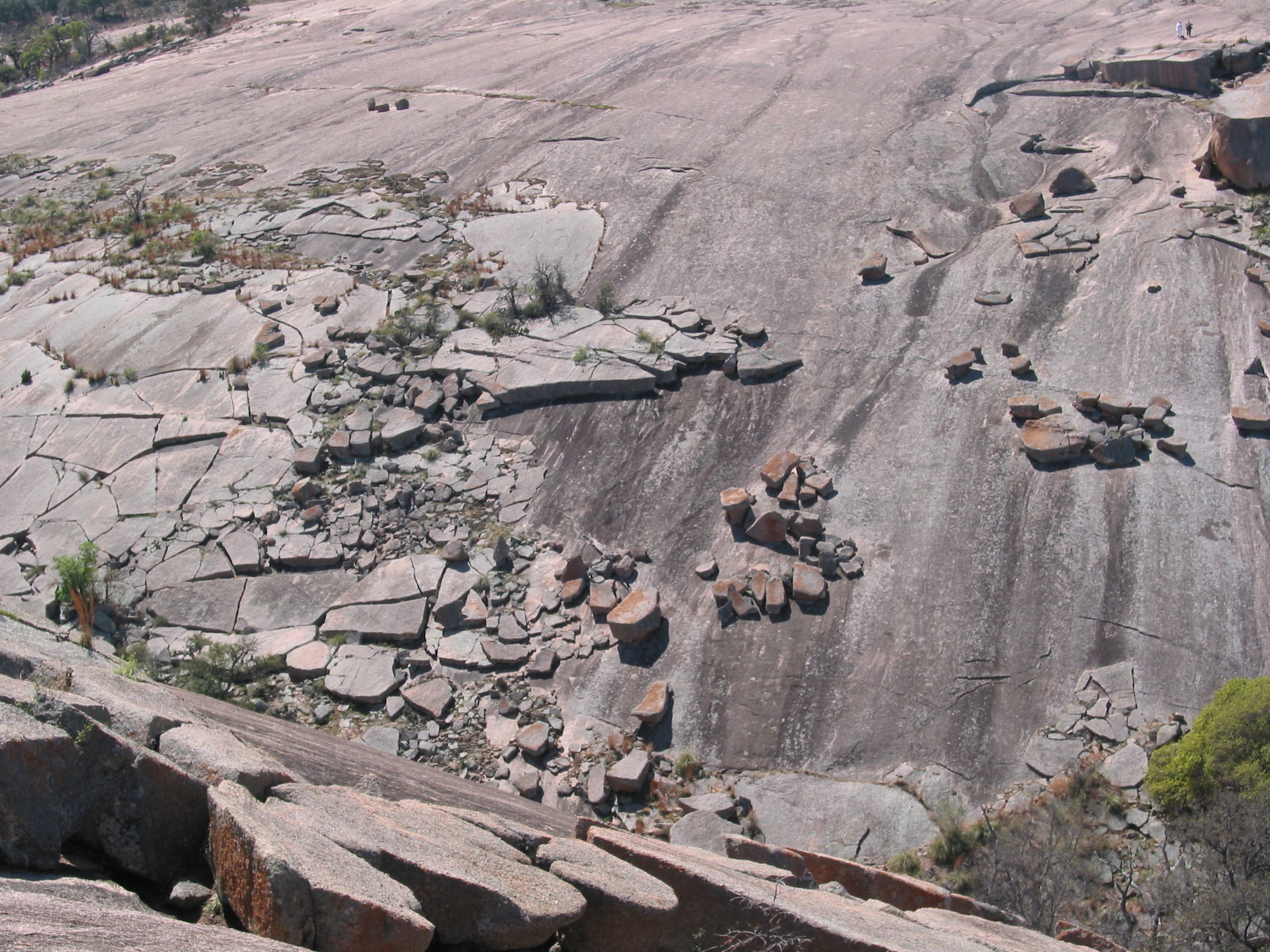 A shot of the cracked surface of 'Little Rock'
