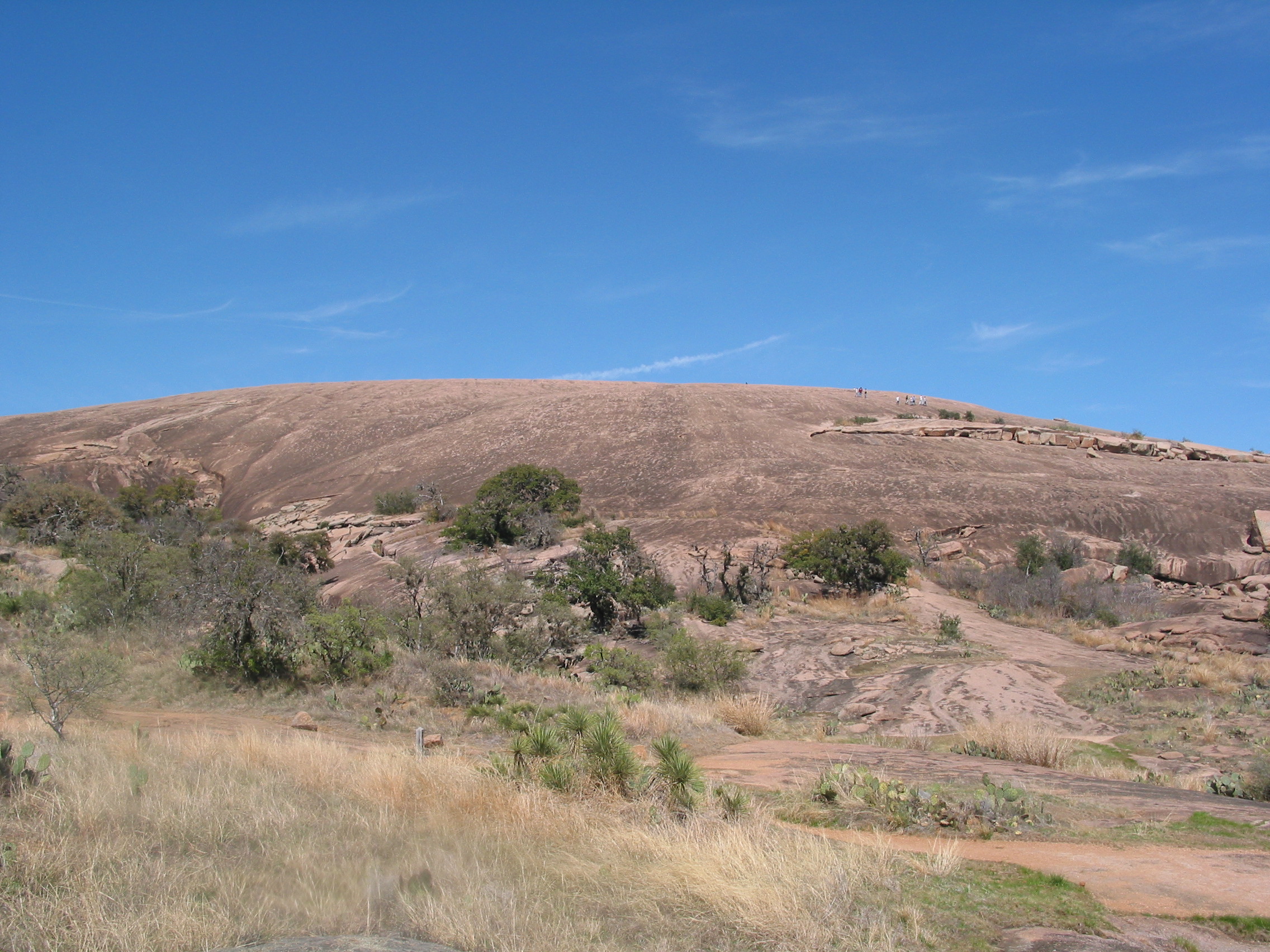 One last look back at Enchanted Rock as we near the bottom