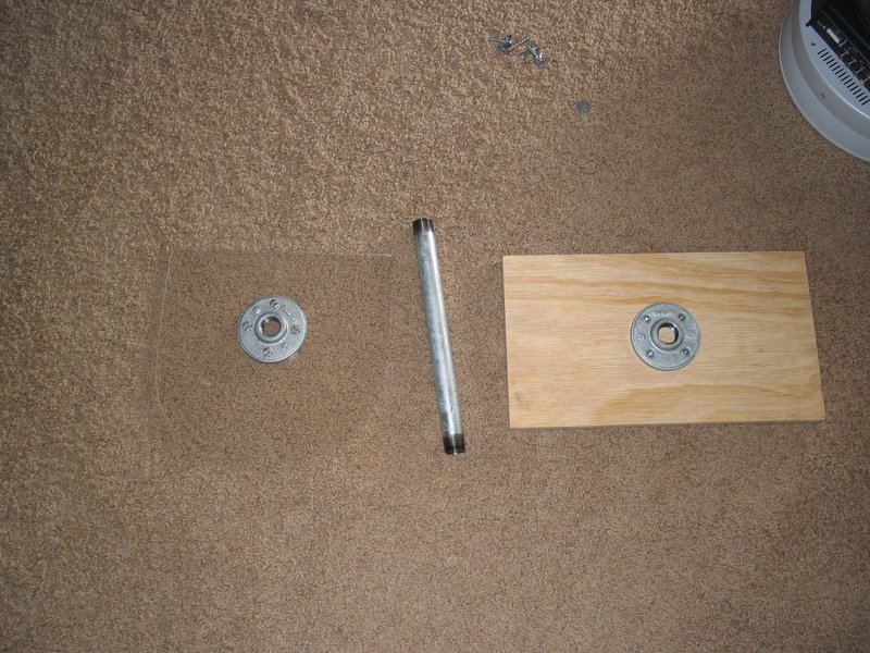 The parts used to make the ceiling mount