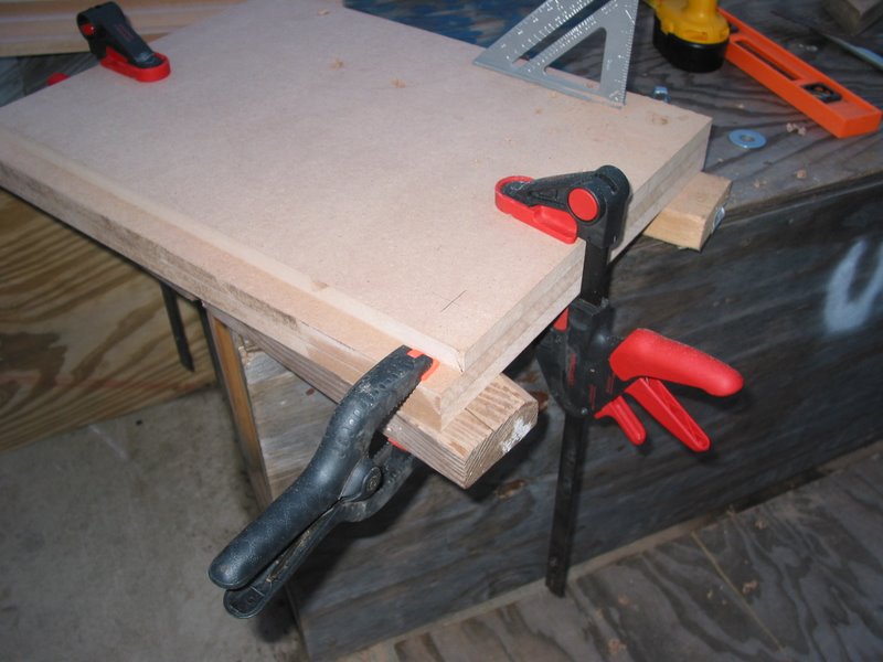 Shelves marked for drilling