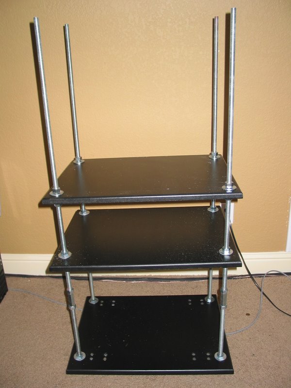 First three shelves in place