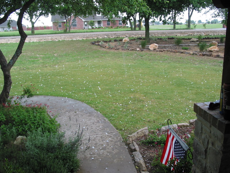 Hail starting to fall