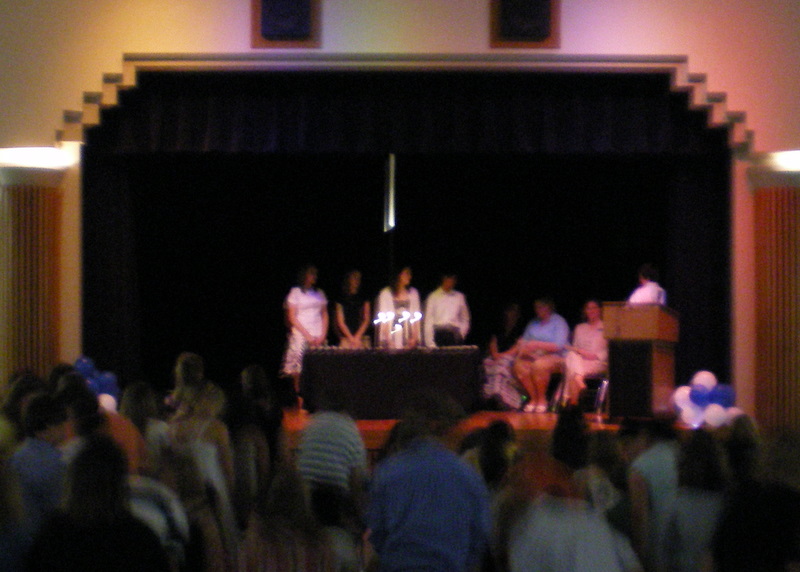 Holly NJHS Induction Day - Current members light the candles