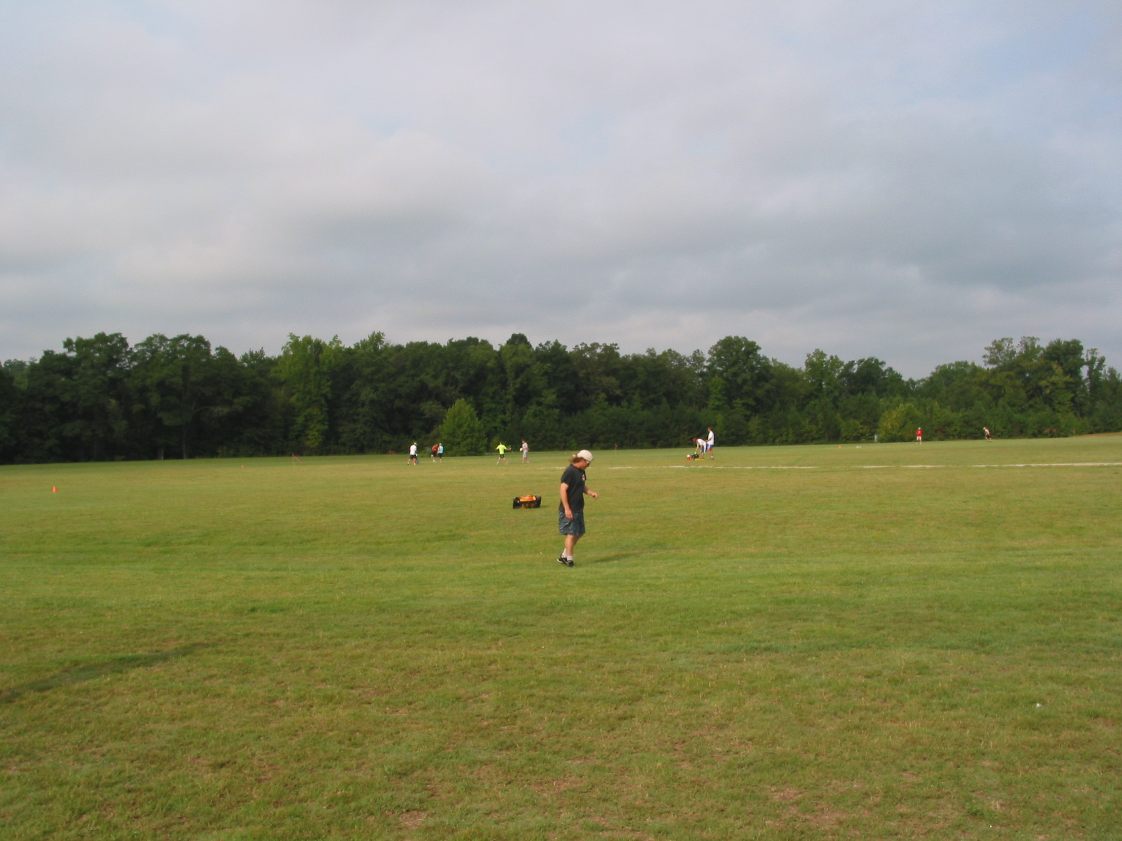 Folks warming up in the field
