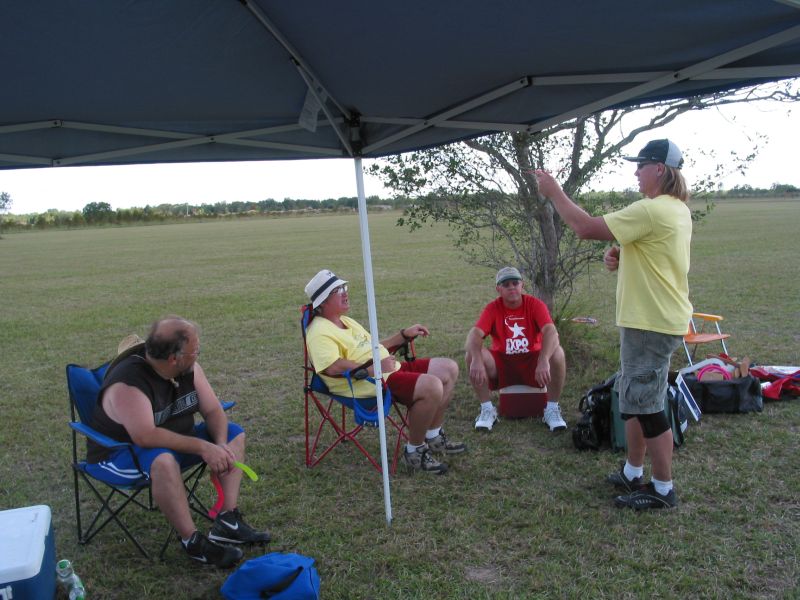 Joe Rader examines a high-tech boomerang.