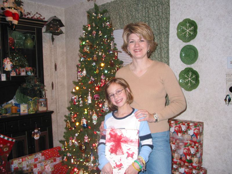 Holly and Michelle with the Christmas tree