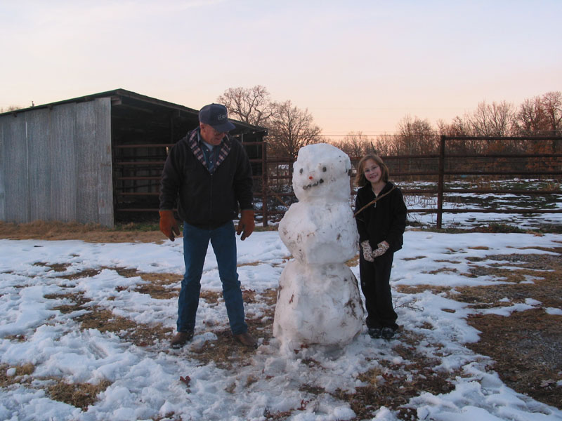 Papaw and Holly just had enough snow for this excellent snowman