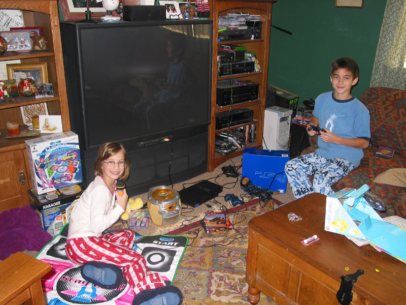 Santa's Gifts. Karaoke Machine, Dance Mat, and PS2