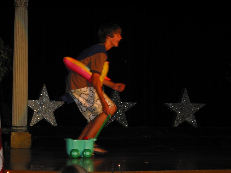 Ace crosses the stage during the 'Beach Wear' portion of the show