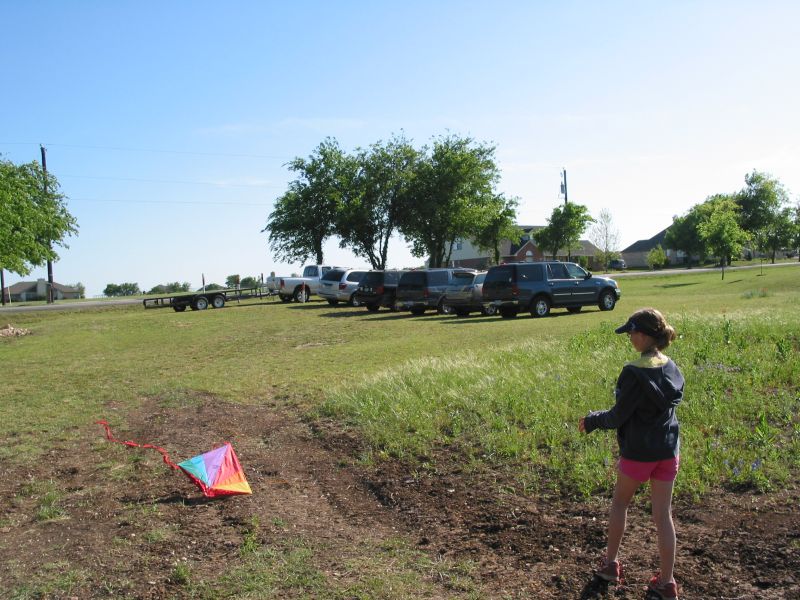 Holly's kite is retired for the day.