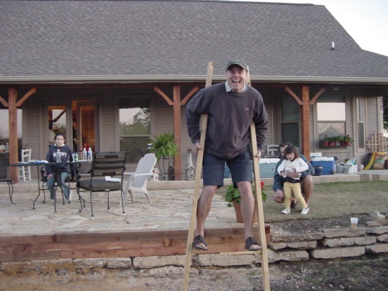 When he's on stilts, Kevin is only slightly crazier than usual.