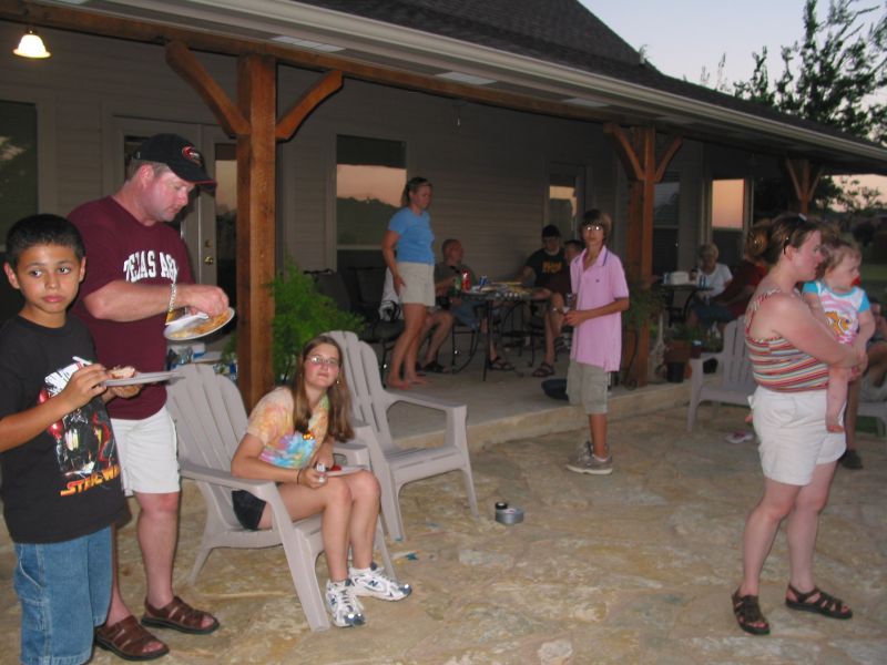 Eating and waiting for the sun to go down