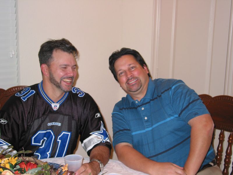Joey and Bruce's non-fake smiles for the camera